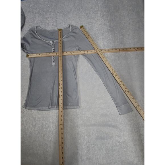 Guess Vintage Y2k women's long sleeve shirt Grey Size Large Elena Gilbert - Picture 3 of 6